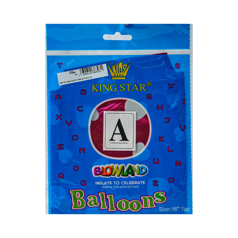 DNK Foil Balloon 16" Pink Letter A 1's