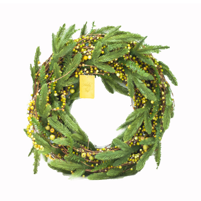Christmas Wreath With Berries Twigs 24in