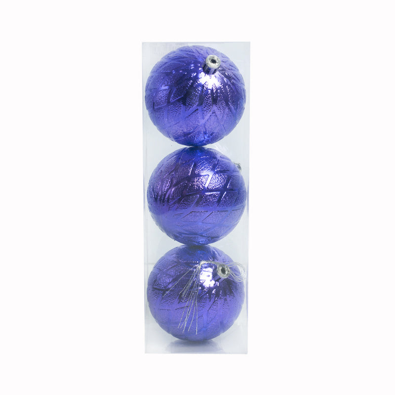 Christmas Balls 3in1 Purple 8cm