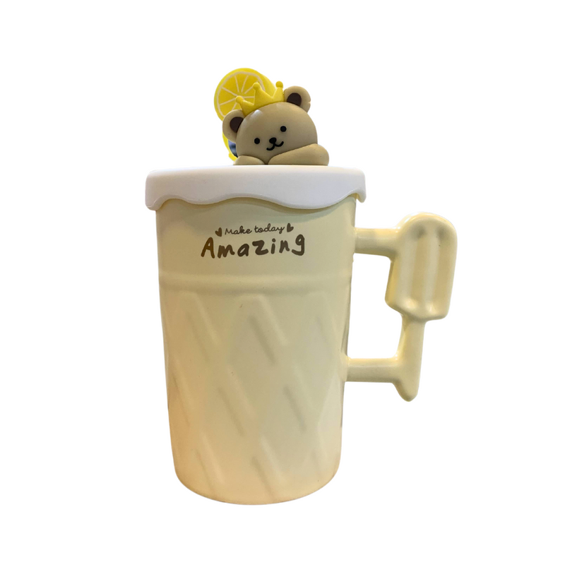 Ideal Living Mug With Cover and Straw 450ml