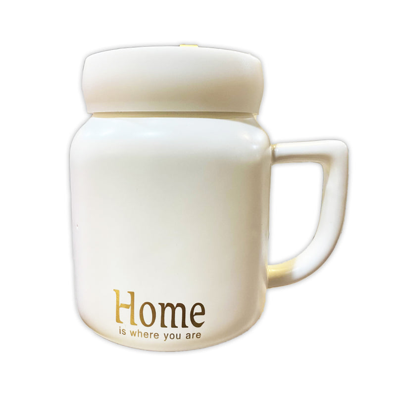 Ideal Living Mug With Cover White 430ml