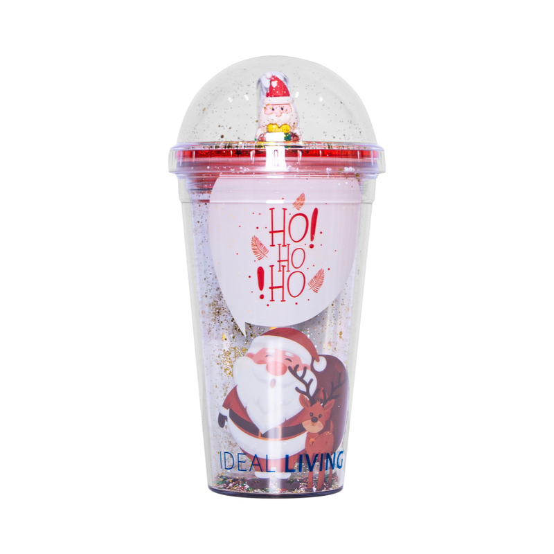 Ideal Living Christmas Tumbler With Straw Assorted Color