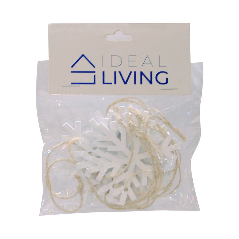 Ideal Living Christmas Wooden Ornaments Snowflakes 6 in 1