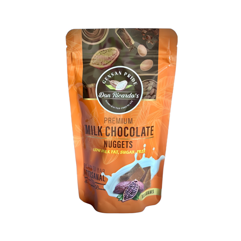 Don Ricardo's Premium Milk Chocolate Nuggets Low Milk Fat Sugar-Free 100g