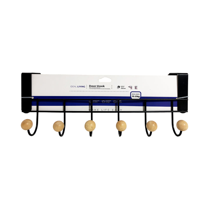 Ideal Living Door Hook Organizer Black