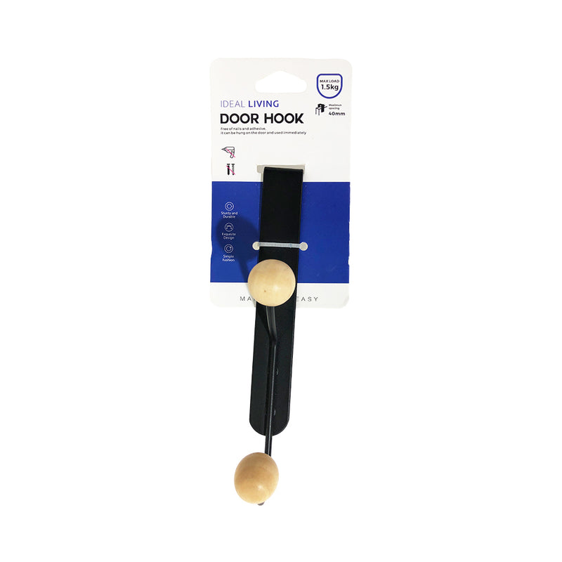 Ideal Living Door Hook Organizer Black