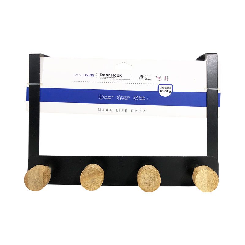 Ideal Living Door Hook Organizer Black