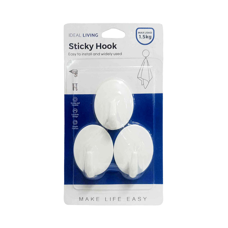 Ideal Living Sticky Hook White