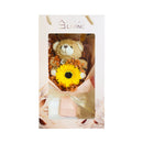 Ideal Living Flower Bouquet With Bear In Box
