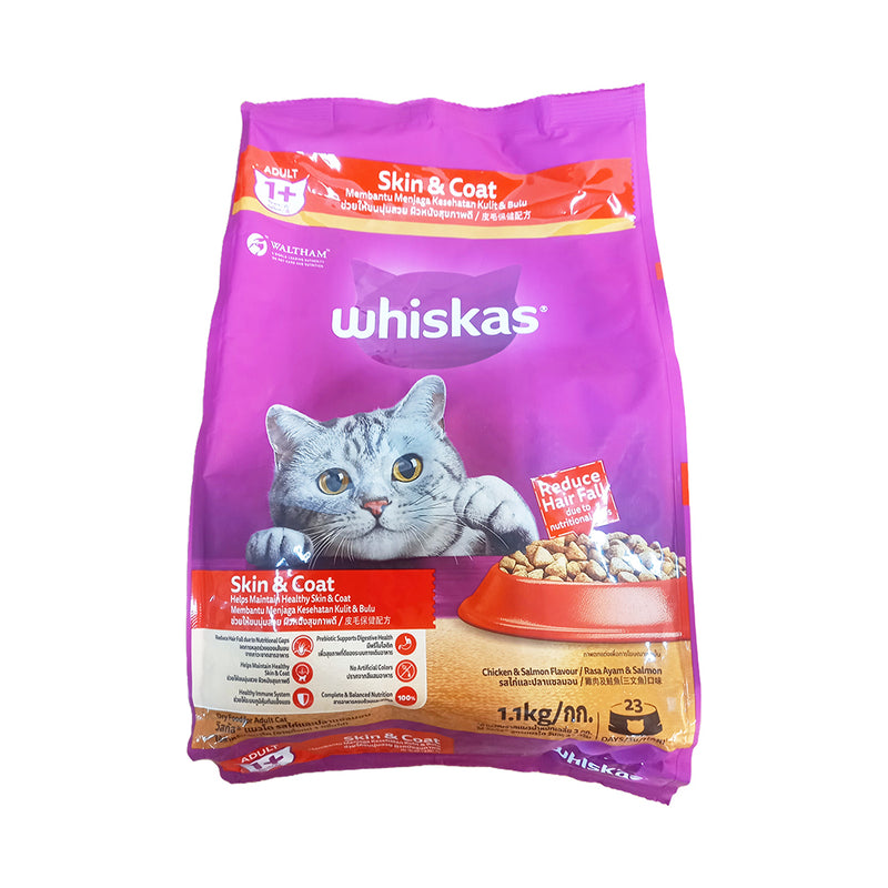 Whiskas Cat Food Adult Skin And Coat 1.1kg