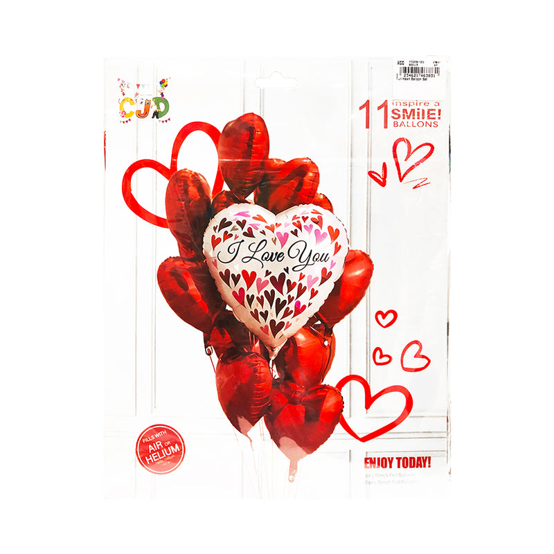 CJD Foil Heart Balloon Set 11's