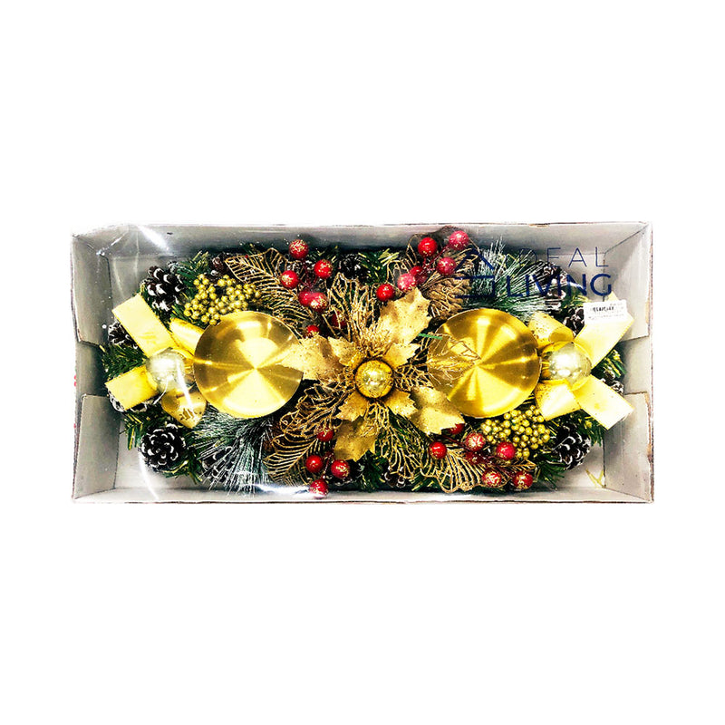 Ideal Living Christmas Wreath With Candle Holder