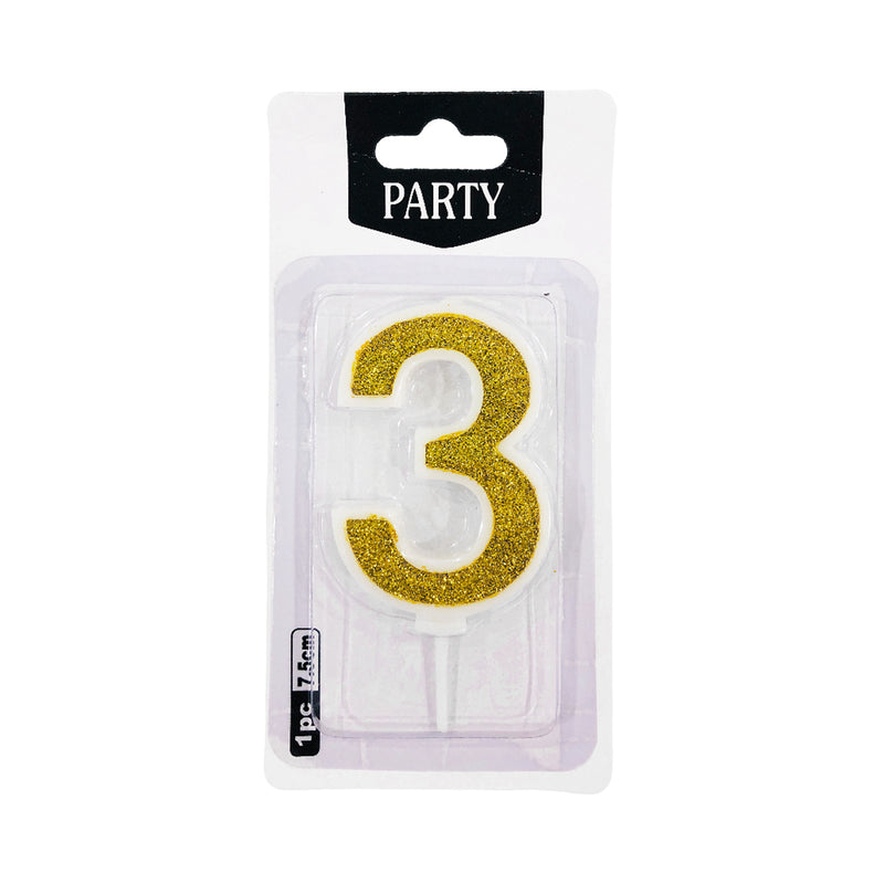 Number Candle Gold 7.5cm