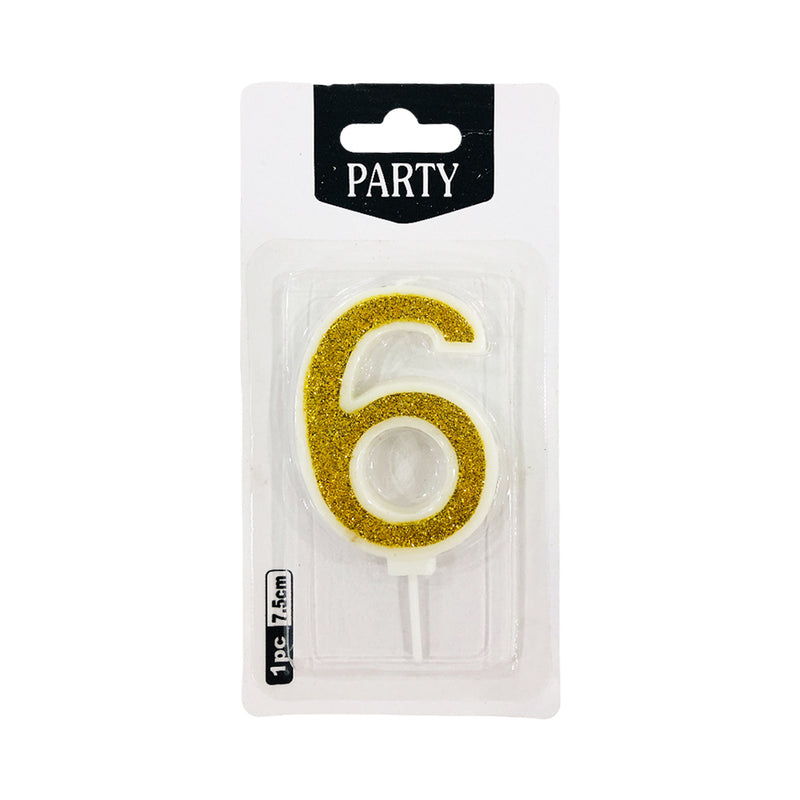 Number Candle Gold 7.5cm