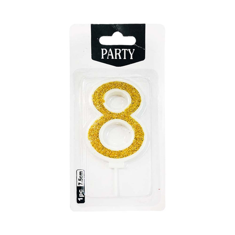 Number Candle Gold 7.5cm