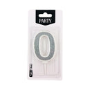 Number Candles Silver 7.5cm