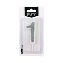 Number Candles Silver 7.5cm