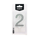 Number Candles Silver 7.5cm