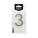 Number Candles Silver 7.5cm