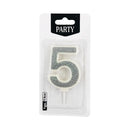 Number Candles Silver 7.5cm