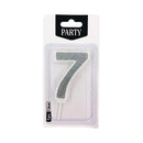 Number Candles Silver 7.5cm