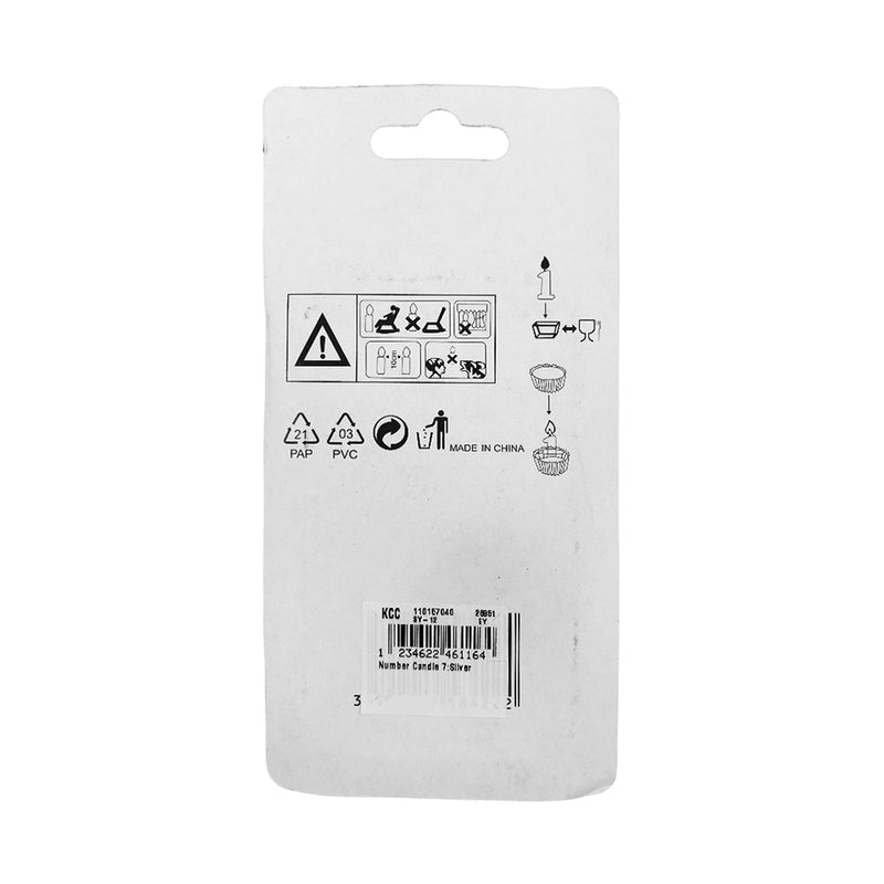 Number Candles Silver 7.5cm
