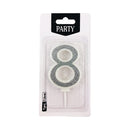 Number Candles Silver 7.5cm