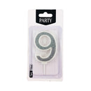 Number Candles Silver 7.5cm