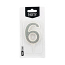 Number Candles Silver 7.5cm