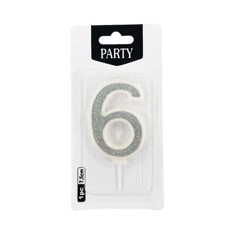 Number Candles Silver 7.5cm