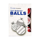 Ideal Living Multicolor Christmas Balls 6cm 12's