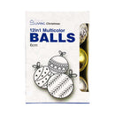 Ideal Living Multicolor Christmas Balls 6cm 12's
