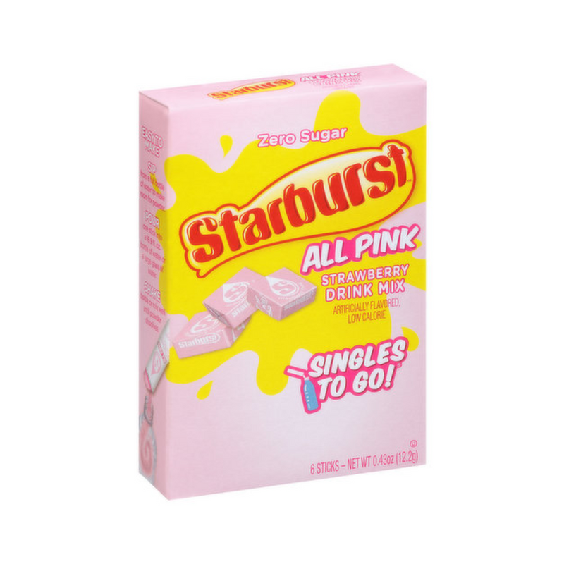Starburst All Pink Singles To Go Zero Sugar 12.2g