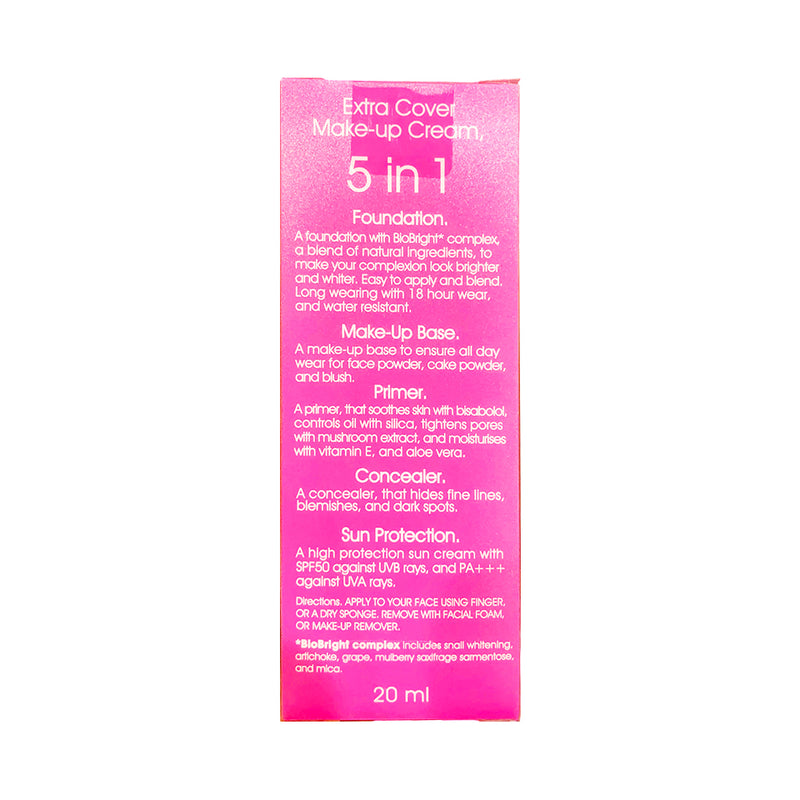 In2it BB Bright Extra Cover SPF 50 PA+++ 5in1 Make Up Cream Ivory