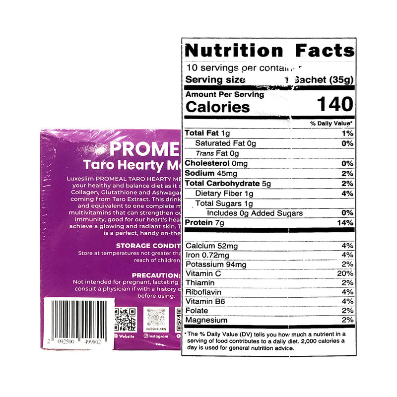 Luxe Slim Promeal Taro Hearty Meal Diet