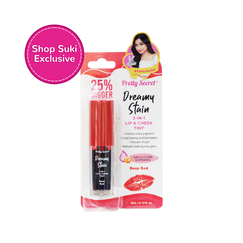 Pretty Secret Rosy Red Dreamy Stain 2-In-1 Lip And Cheek Tint 4ml