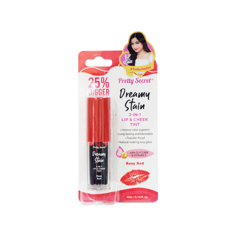 Pretty Secret Rosy Red Dreamy Stain 2-In-1 Lip And Cheek Tint 4ml