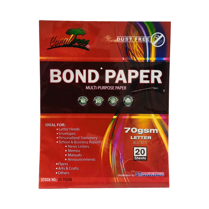 Coral Tree Bond Paper 70gsm Short 20's