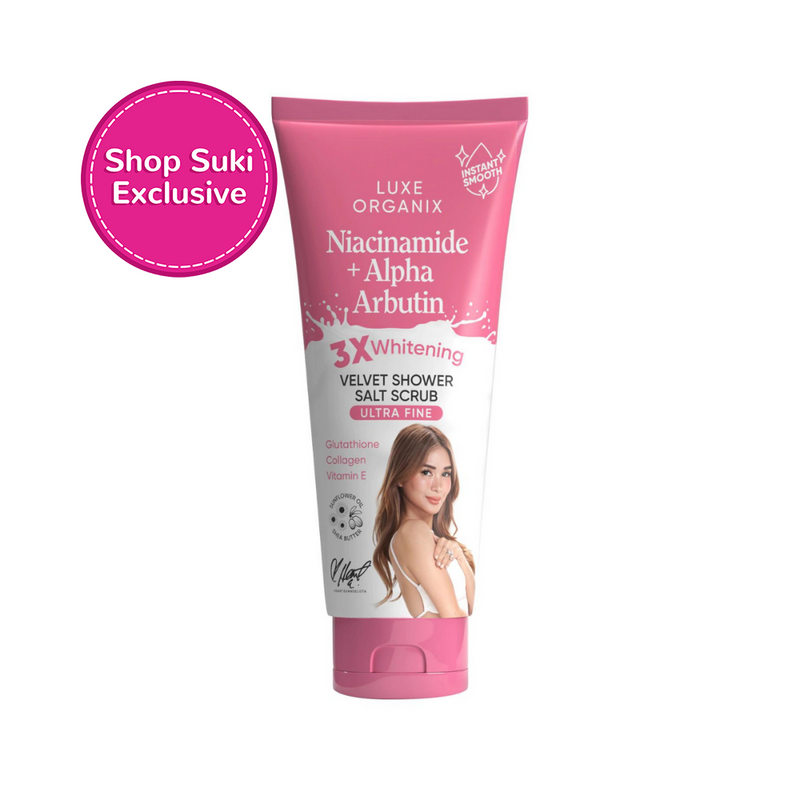 Luxe Organix Niacinamide + Alpha Arbutin Velvet Shower Salt Scrub 320g