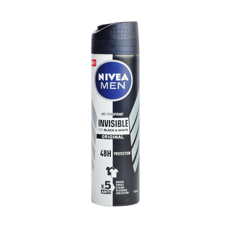 Nivea For Men Invisible Black And White Original Deodorant Spray 150ml