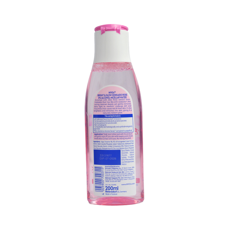 Nivea Bright And Glow Micellair Cleanser Hokkaido Rose 200ml