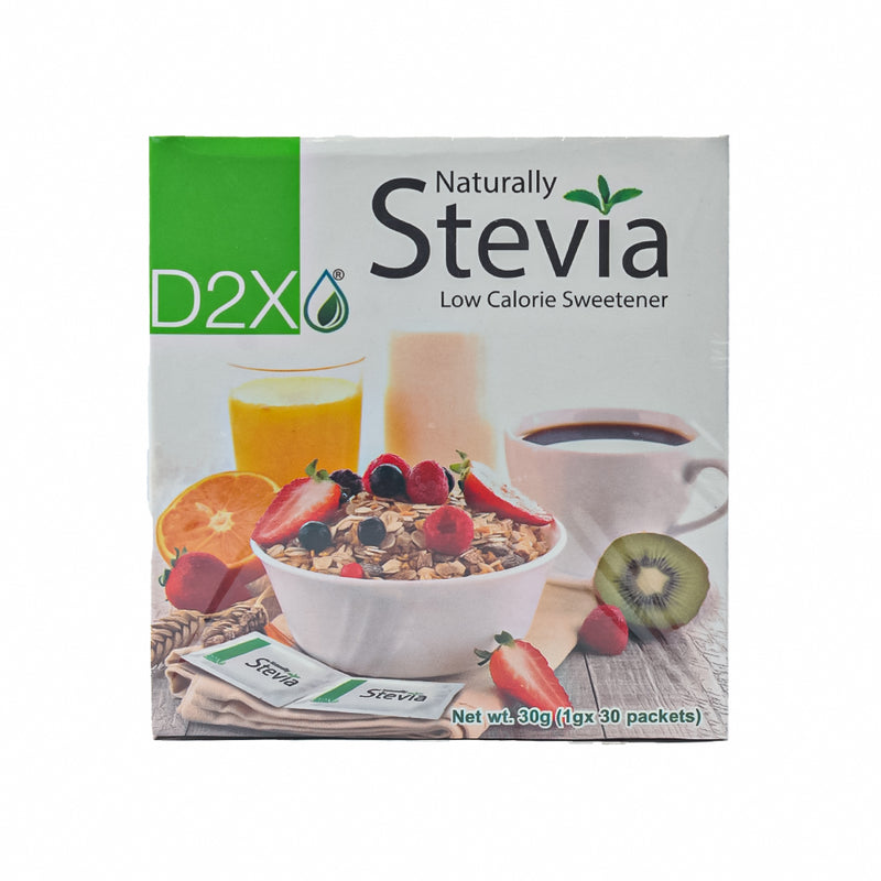 D2X Naturally Stevia Low Calorie Sweetener 1g x 30 Packets