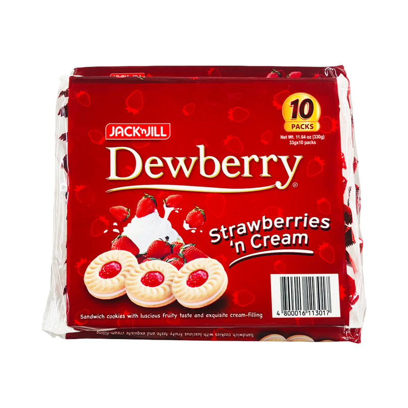 Jack 'n Jill Dewberry Cookies Strawberries 'n Cream 33g x 10's