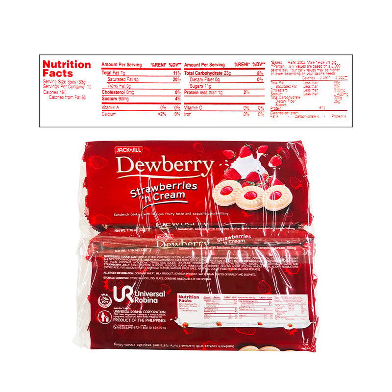 Jack 'n Jill Dewberry Cookies Strawberries 'n Cream 33g x 10's