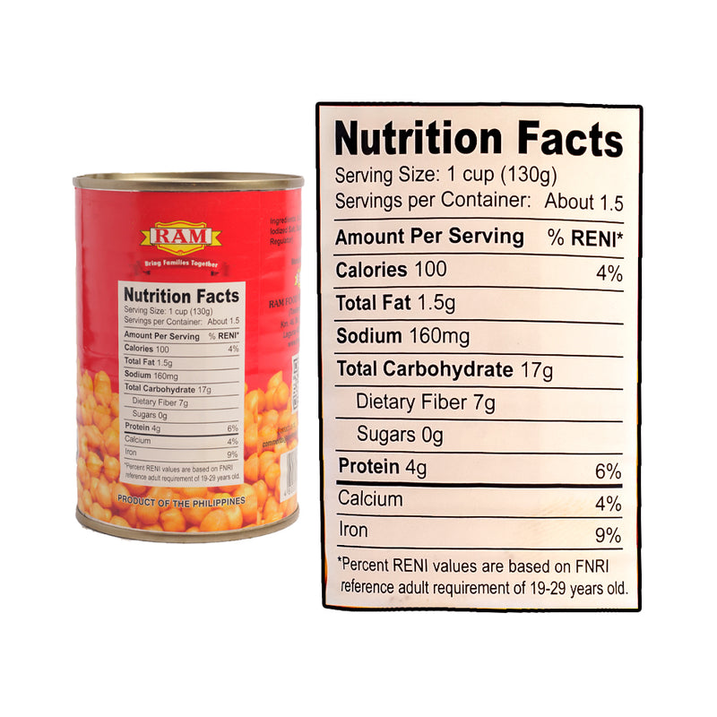 Ram Garbanzos Chick Peas 450g