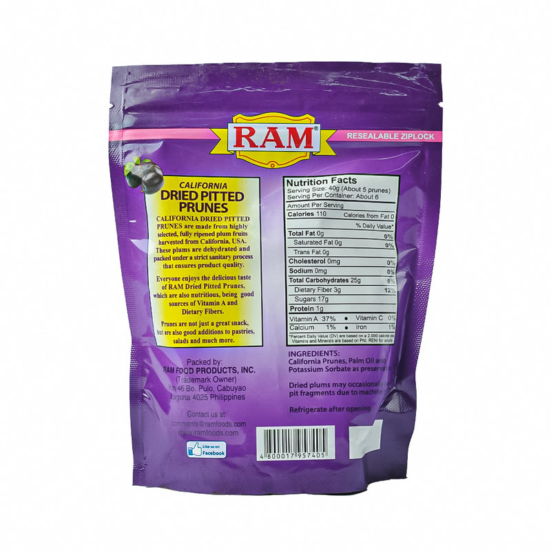 Ram California Dried Pitted Prunes 255g