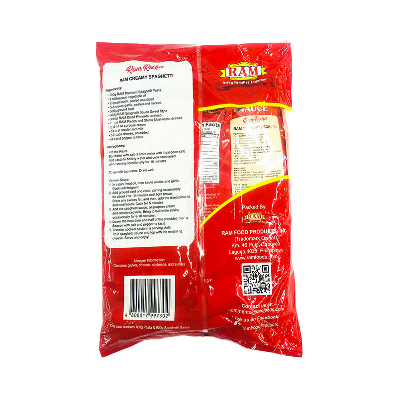 Ram Sweet Style Spaghetti Sauce 900g + Ram Premium Pasta 700g