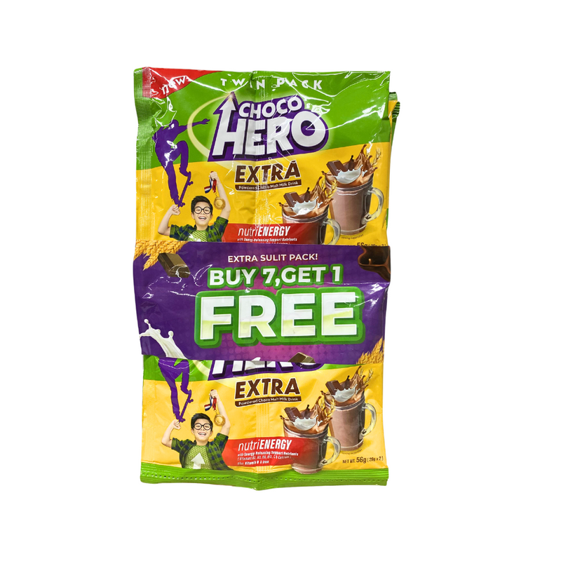 Choco Hero Milk Drink Choco Twin Pack 56g 7 + 1's