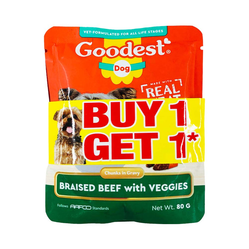 Goodest Dog Braised Beef With Veggies 80g 2's