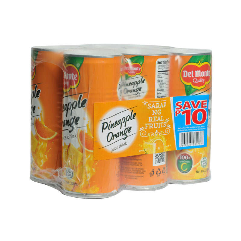 Del Monte Juice Drink Pineapple Orange (202) 220ml x 6's